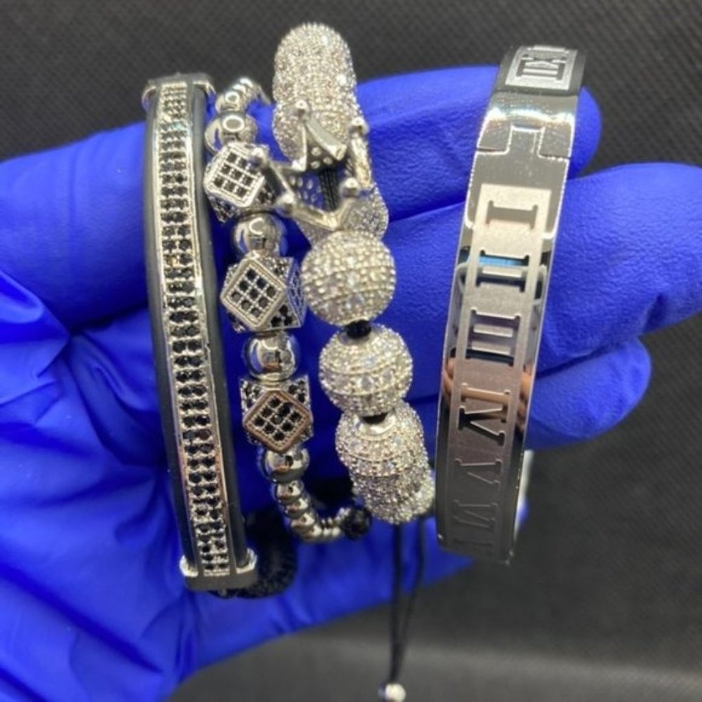 Stainless Steel Crown Beads Bracelets